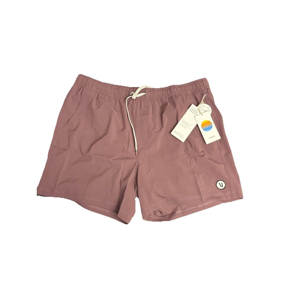 Vuori Men’s Kore Lined Shorts 5" Inseam Color Elderberry Dusty Red XXL New w/tag